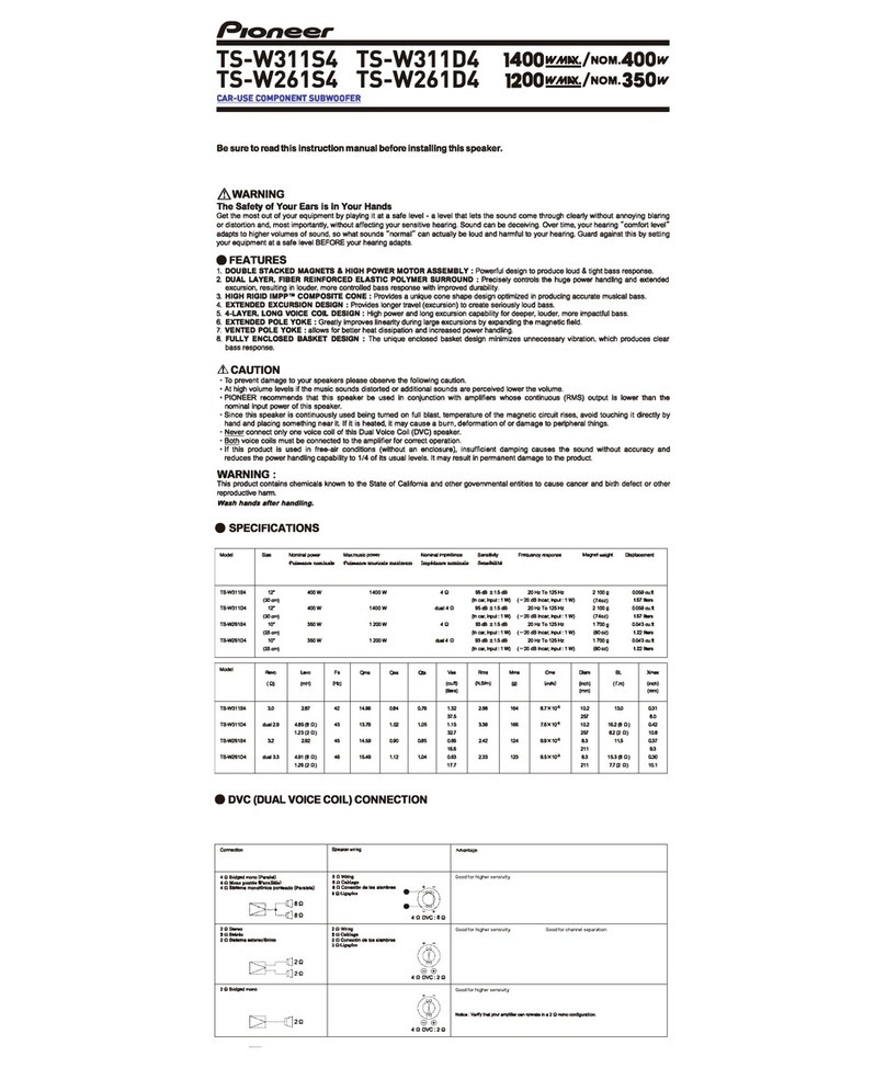 Pioneer TS-W31154 instruction manual