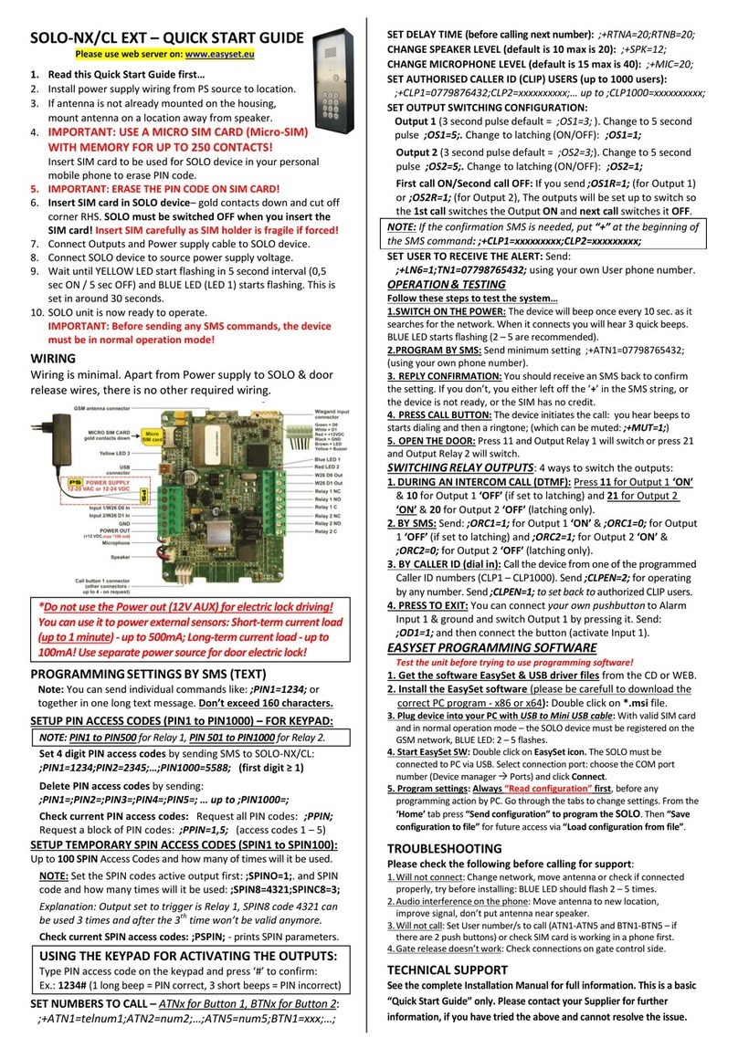 MARS COMMERCE SOLO-NX quick start guide