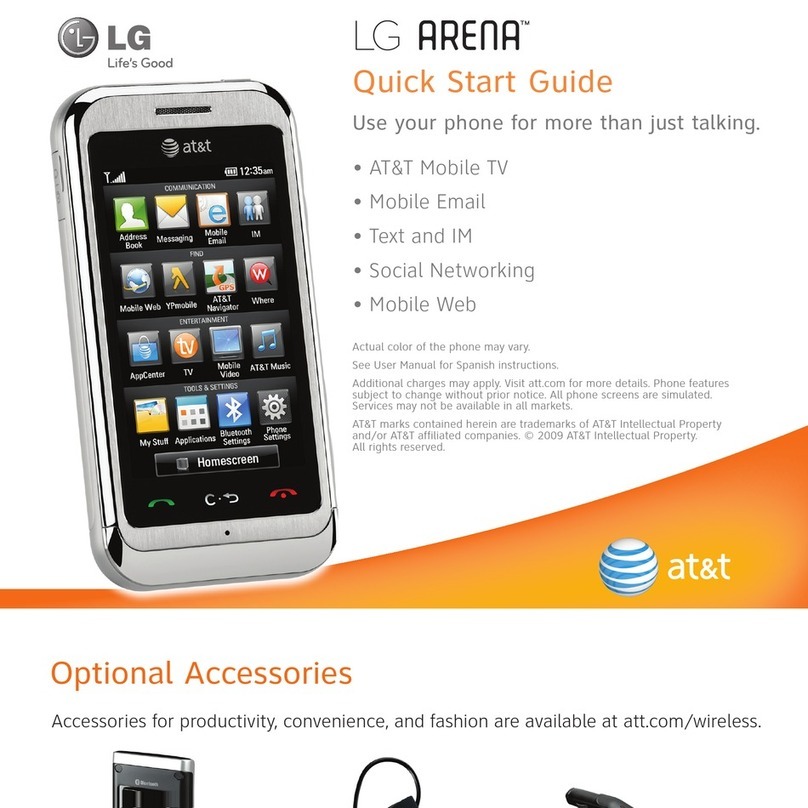 LG Arena GT950 quick start guide