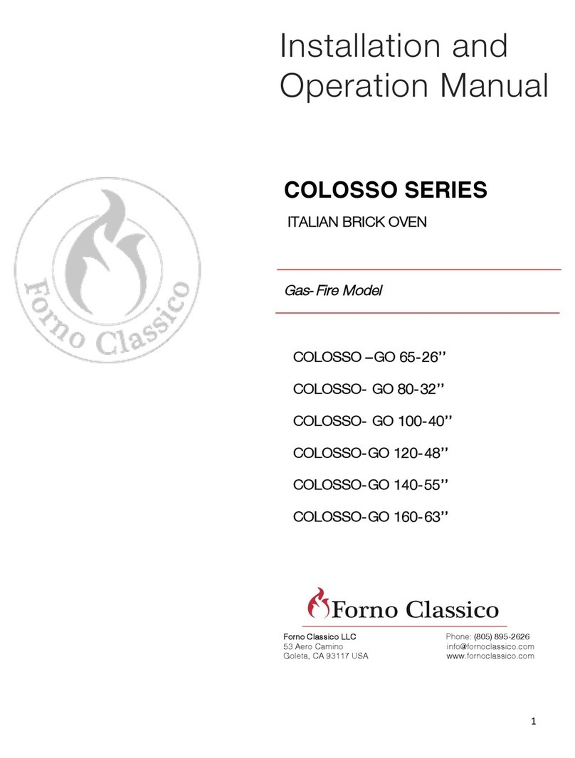 Forno Classico Colosso 65 Installation and operation manual