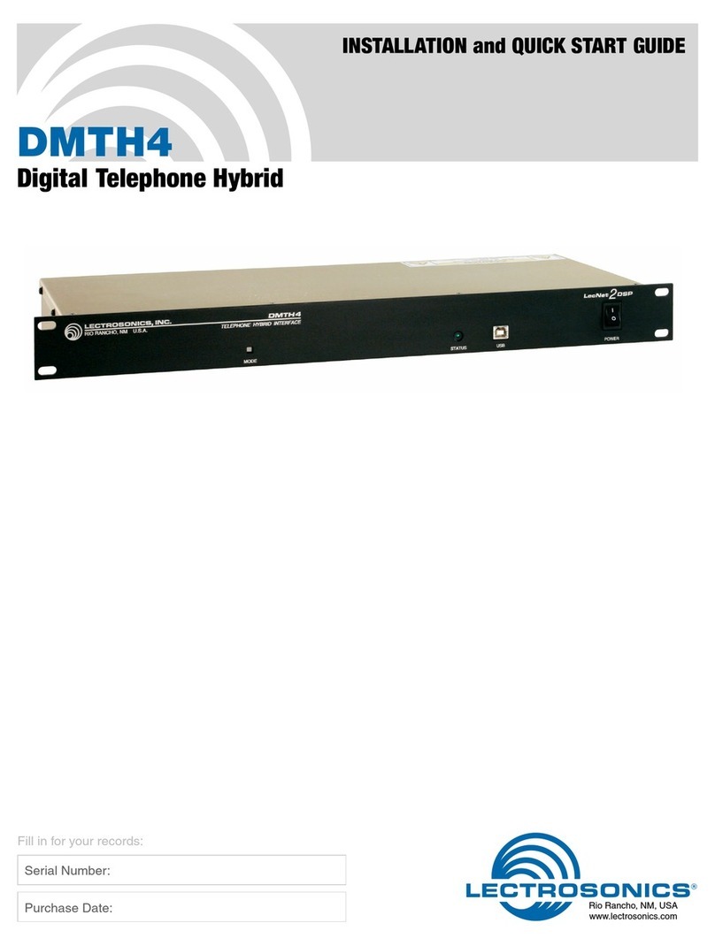 Lectrosonics DMTH4 Installation and quick start guide Lectrosonics DMTH4 Installation and quick start guide