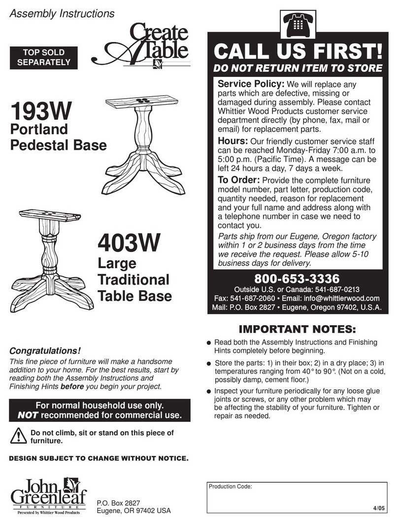 Whittier Wood 193W Assembly guide