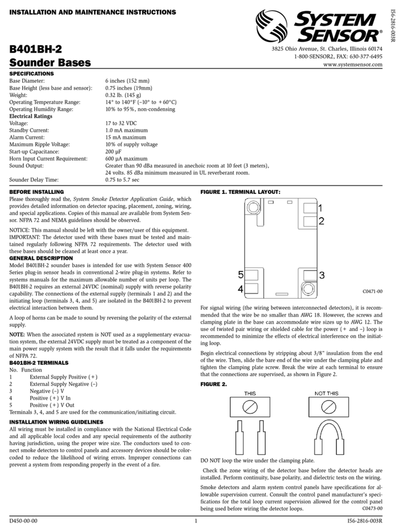 System Sensor B401BH-2 User manual