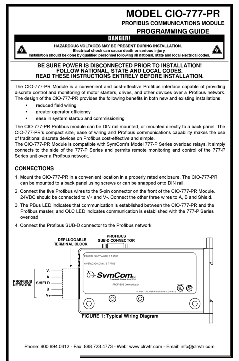 SymCom CIO-777-PR Operating instructions