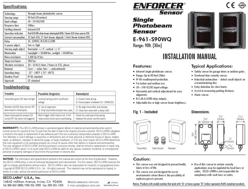 SECO-LARM ENFORCER E-961-S90WQ installation manual