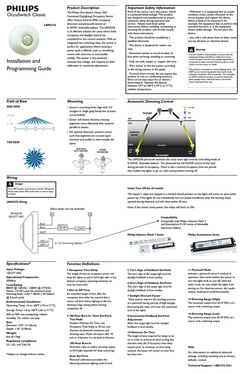 Philips OccuSwitch Classic Installation and programming guide