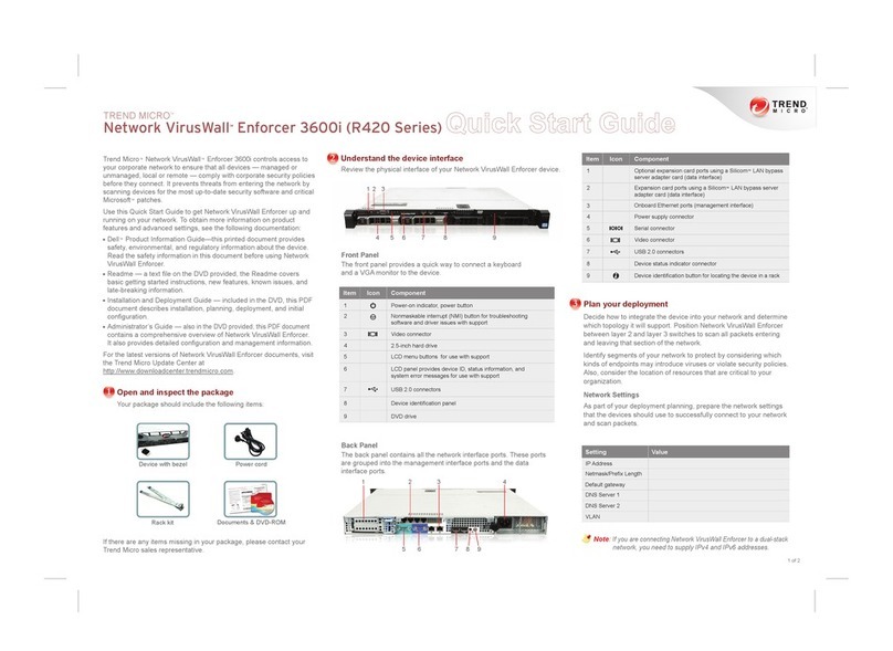 Trend Micro Network VirusWall Enforcer 3600i quick start guide Trend Micro Network VirusWall Enforcer 3600i quick start guide