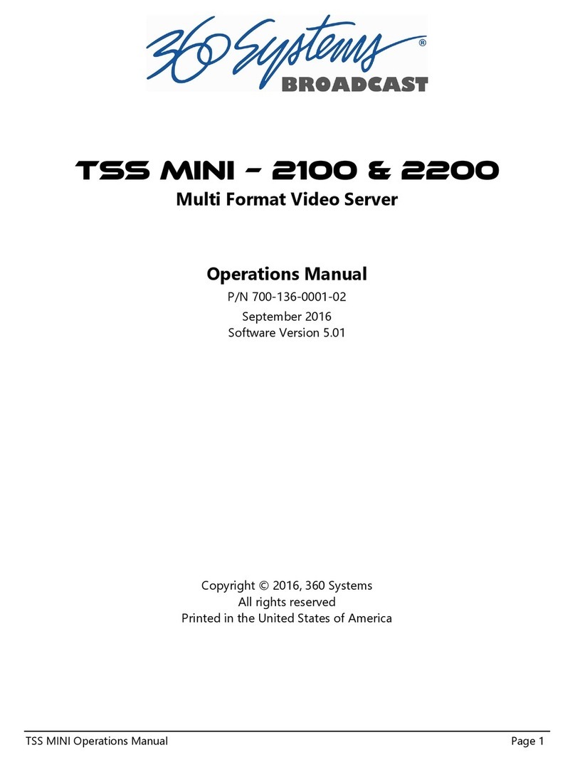 360 Systems TSS MINI 2100 Operation manual 360 Systems TSS MINI 2100 Operation manual