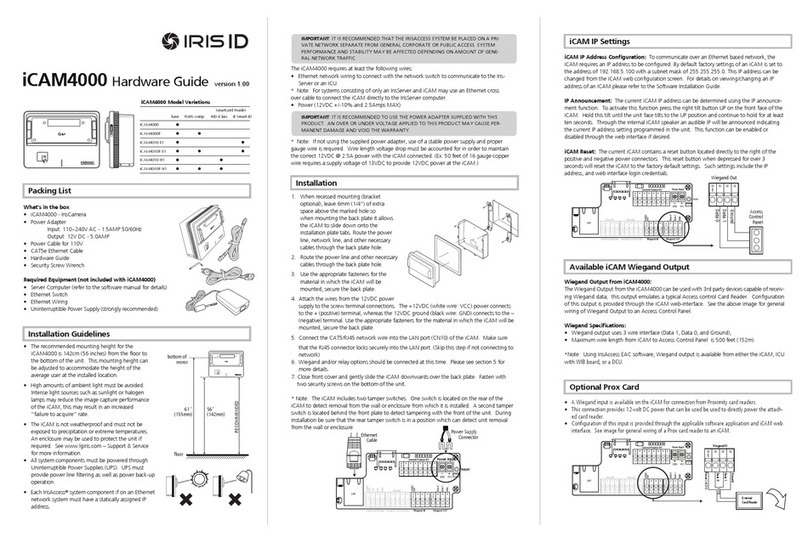 IRIS ID iCAM4000 Hardware guide