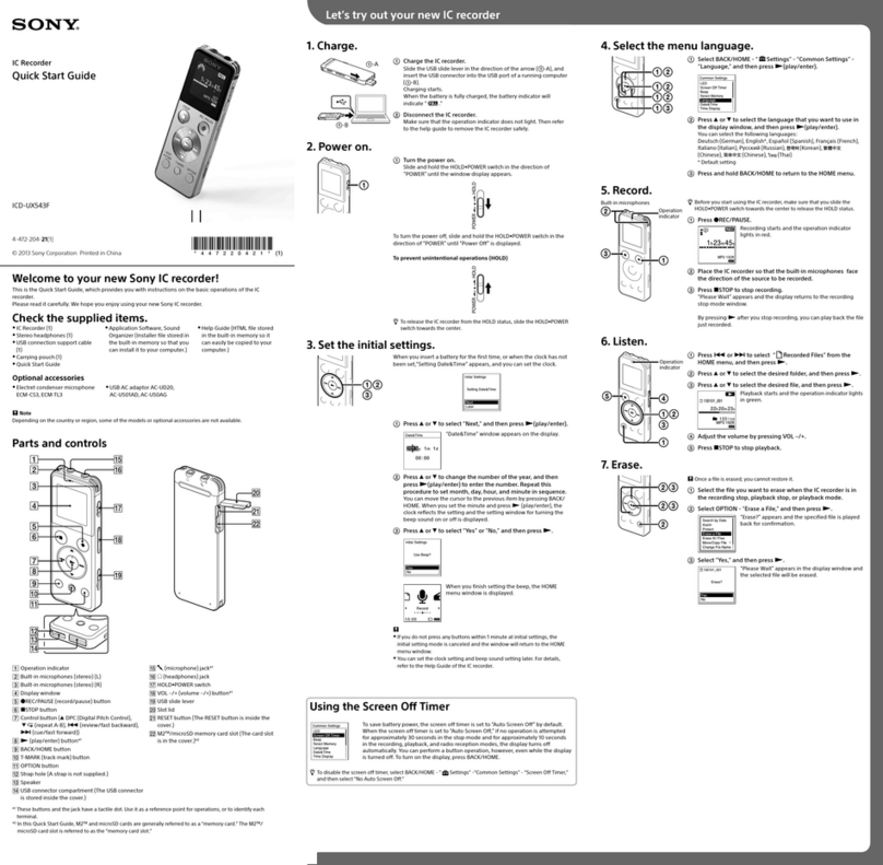 Sony ICD-UX543F User manual