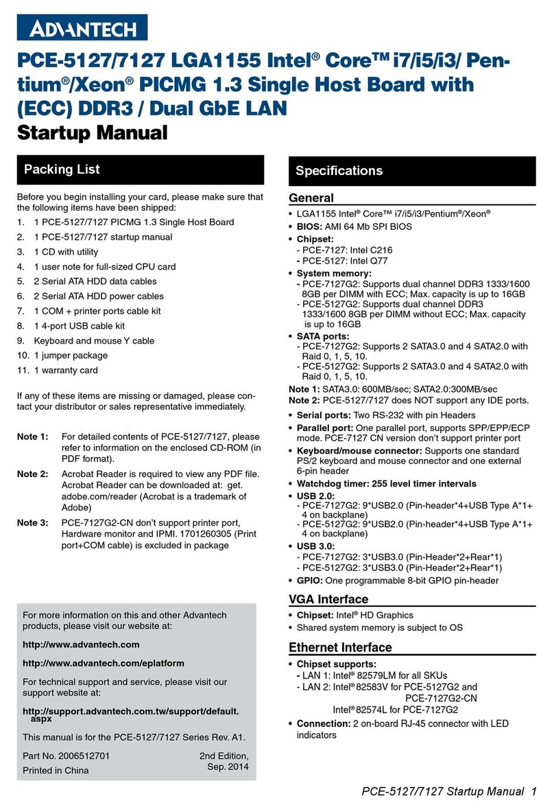 Advantech PCE-5127 Installation and operation manual