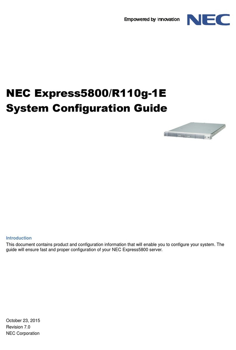 NEC Express5800/R110g-1E User manual