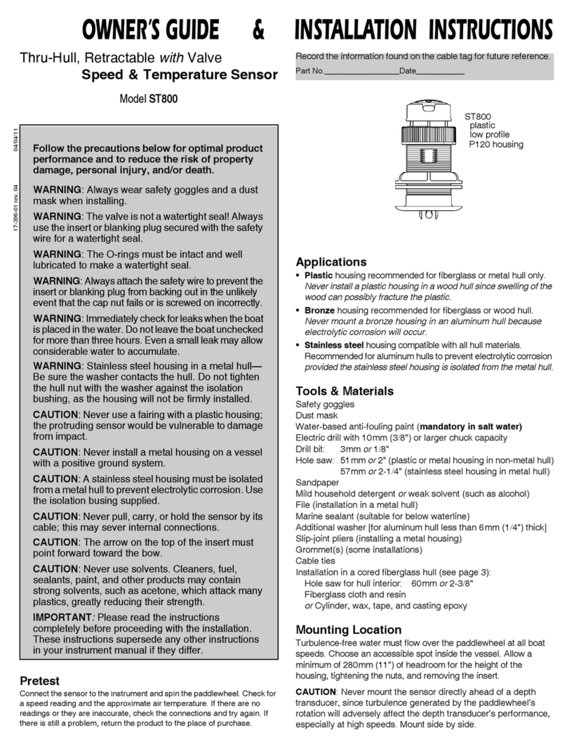 Airmar ST800 Owner's guide & installation instructions