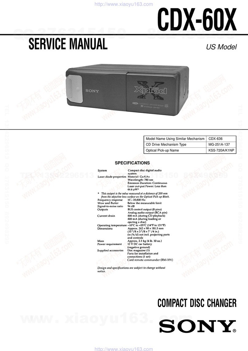 Sony CDX-60X - Compact Disc Changer Service manual