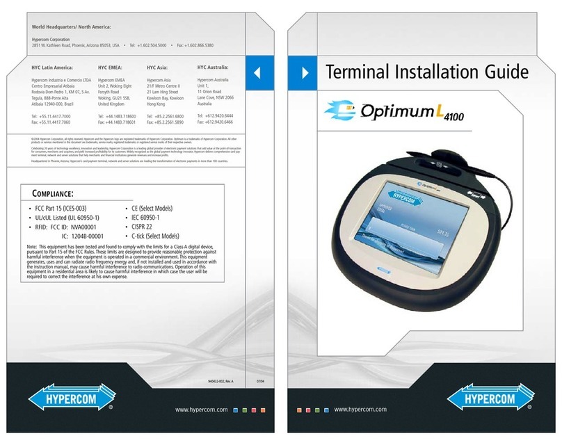 Hypercom Optimum L4100 installation guide