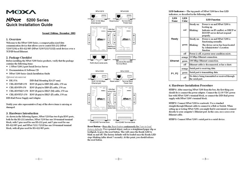 Moxa Technologies NPort 5210 Quick installation guide