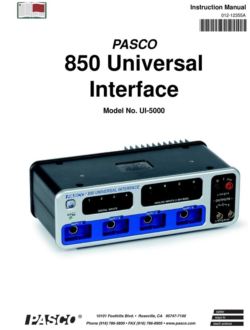 PASCO 850 Universal Interface User manual