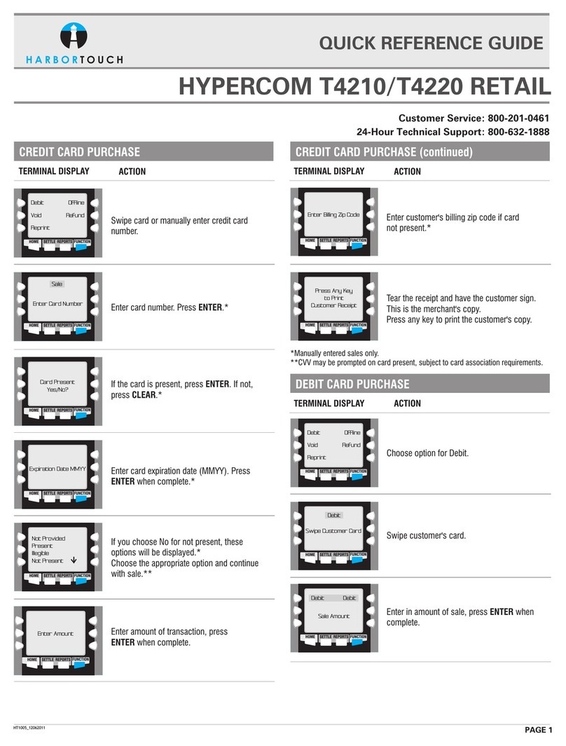 Harbortouch HYPERCOM T4210 RETAIL User manual