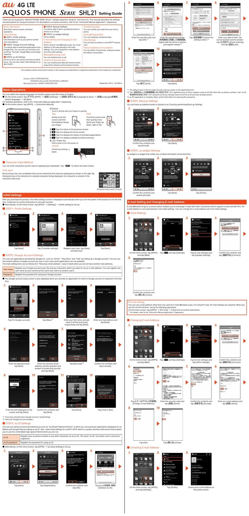 Sharp AQUOS SHL21 Service manual