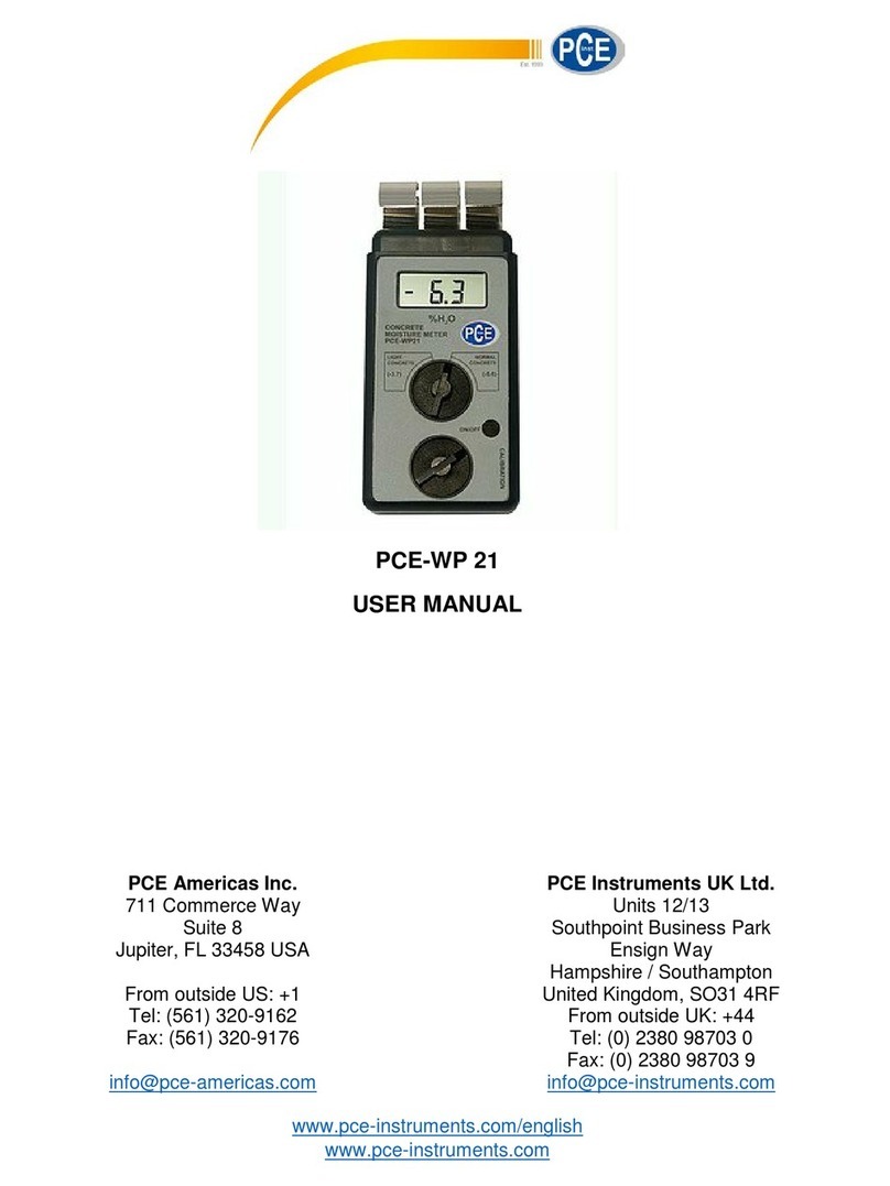 PCE Instruments PCE-WP 21 User manual