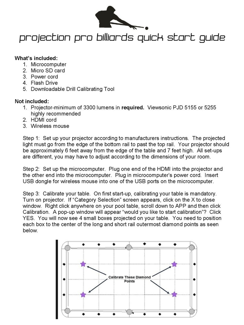 Projection Pro Billiards Projection Pro Billiards quick start guide