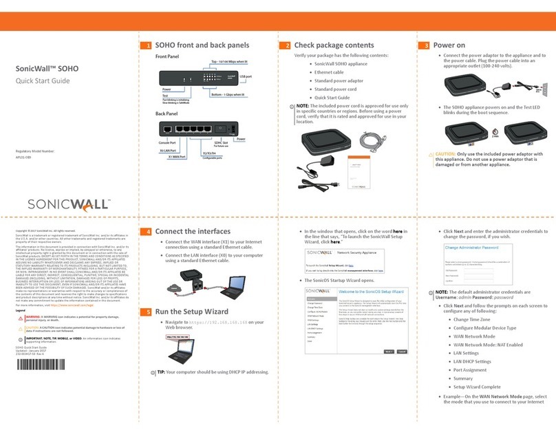 SonicWALL SOHO APL31-0B9 User manual
