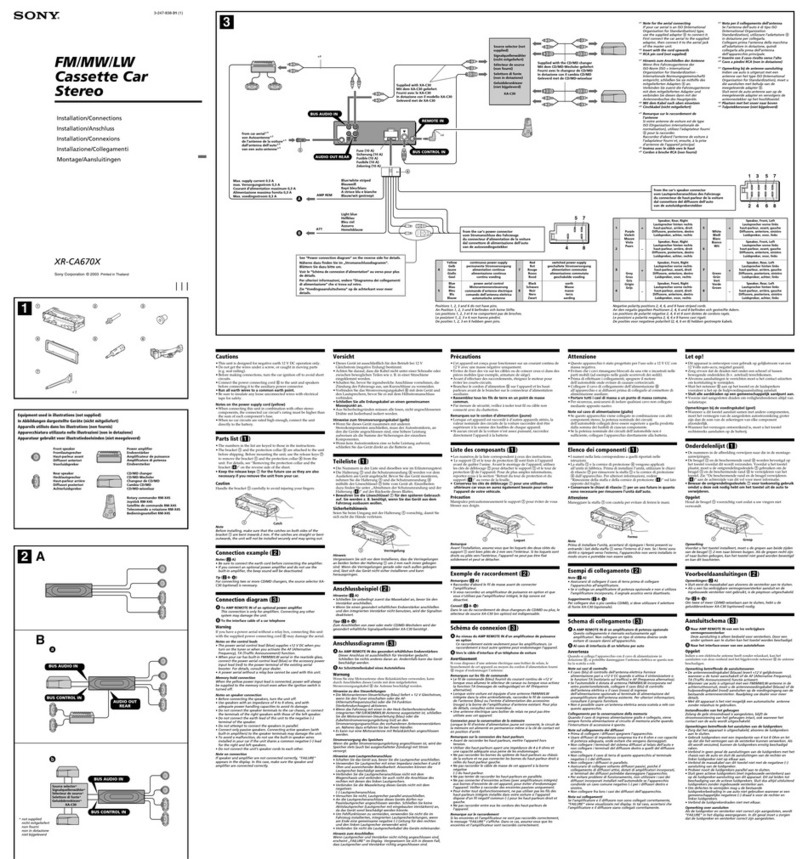 Sony XR-CA670X Installation & connection manual