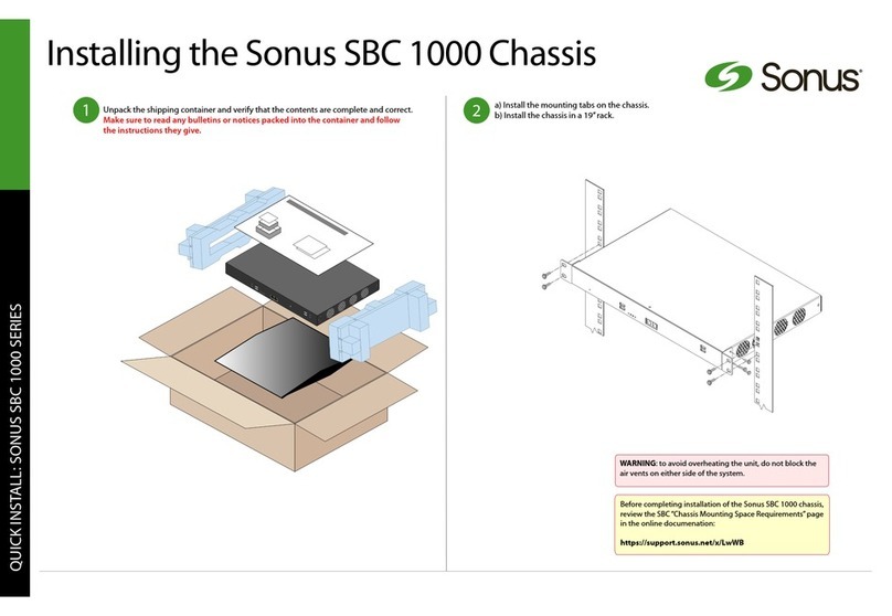 Sonus SBC 1000 Installing manual