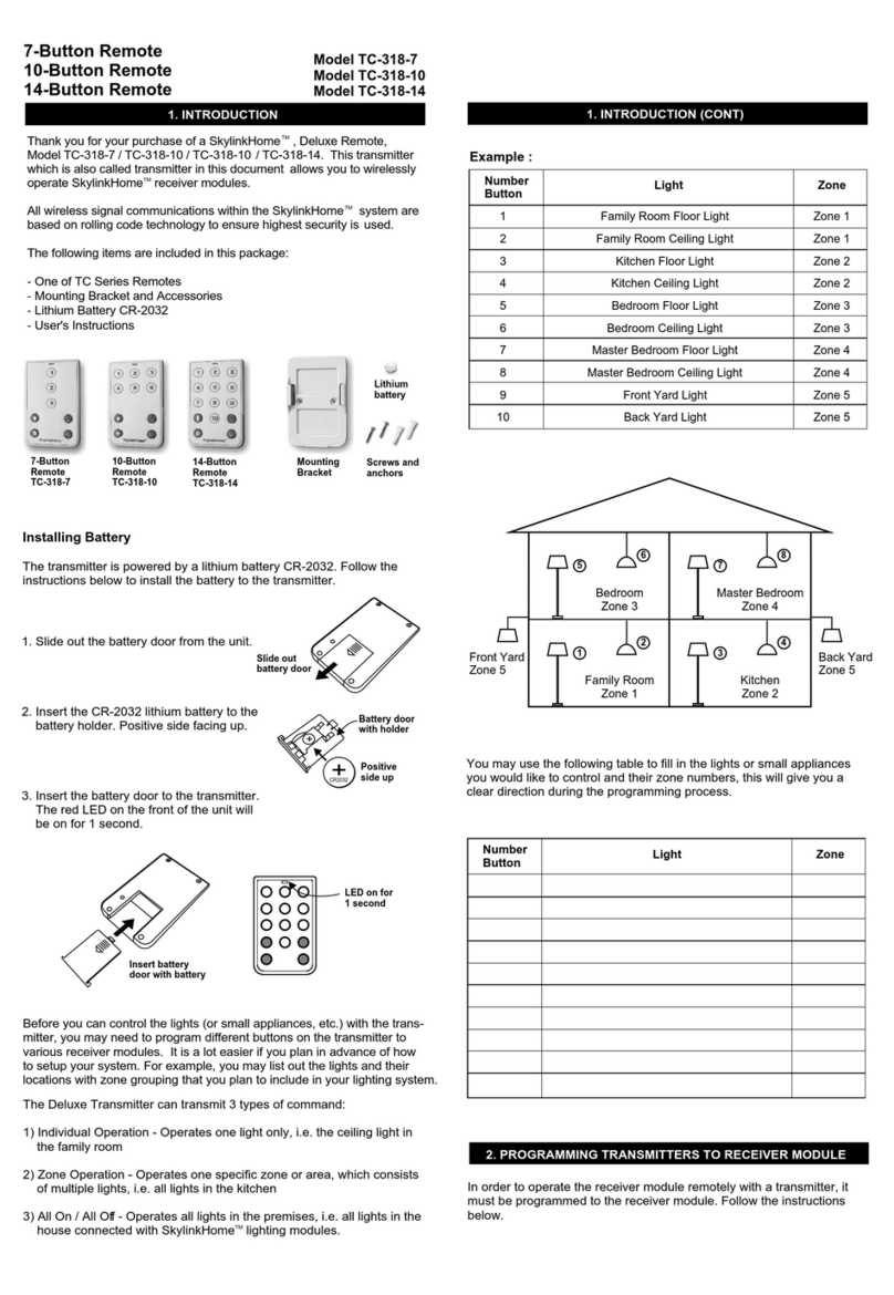 SkylinkHome TC-318-7 User manual