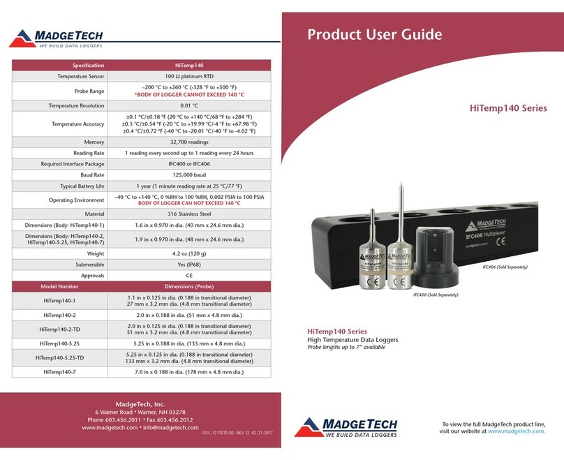 MadgeTech HiTemp140-2 Specification sheet