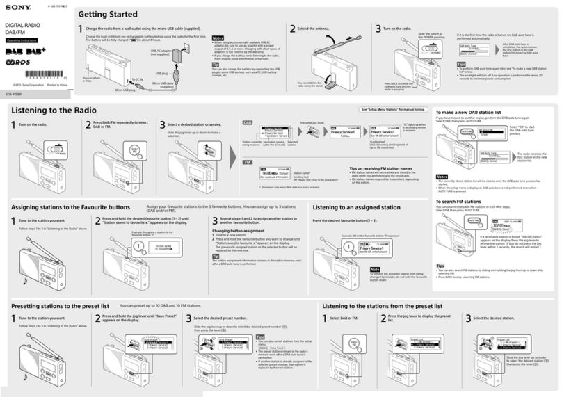 Sony XDR-P1DBP operating instructions