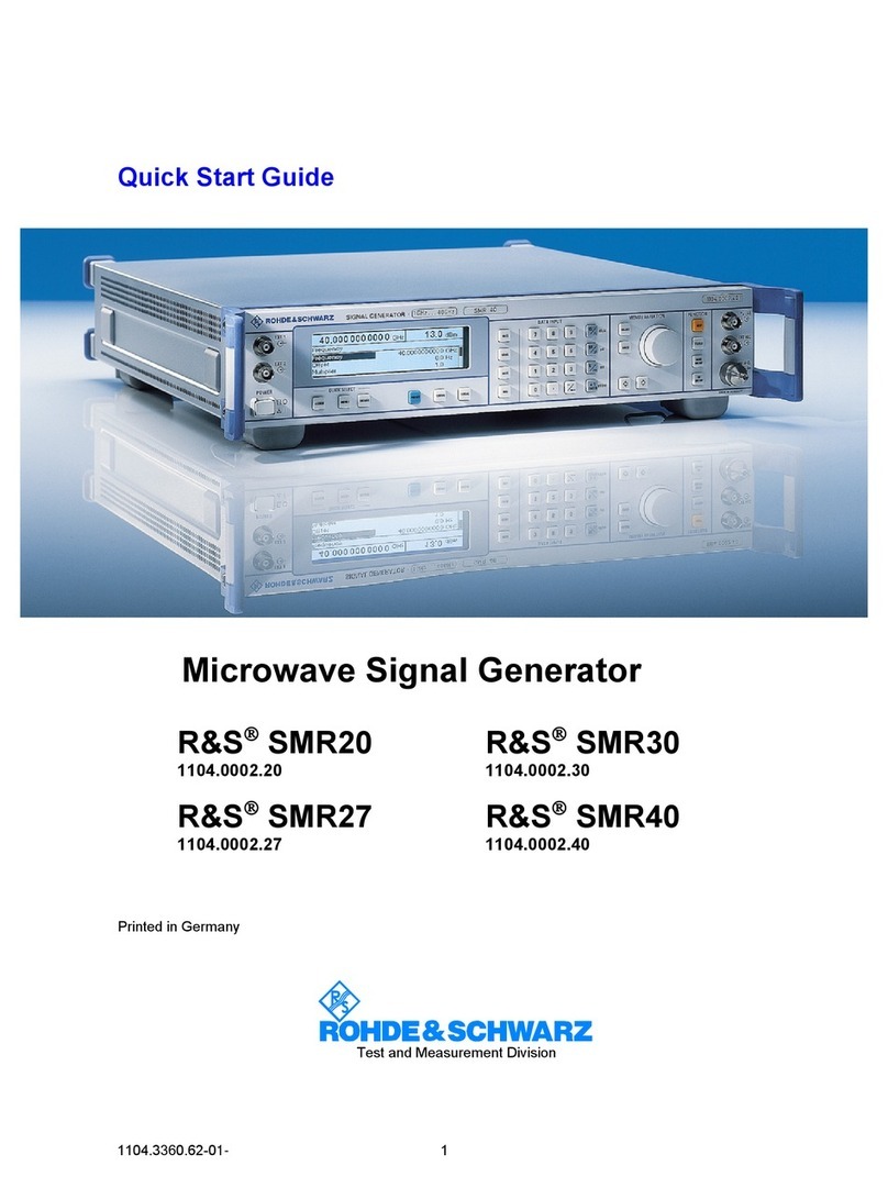 Rohde & Schwarz SMR20 quick start guide