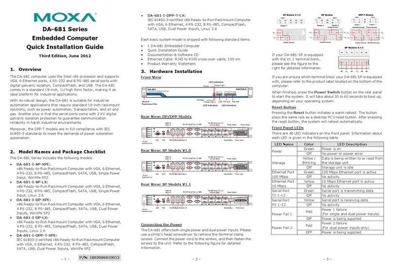 Moxa Technologies DA-681-I-SP-XPE User manual