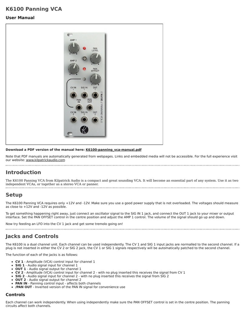Kilpatrick Audio K6100 user manual