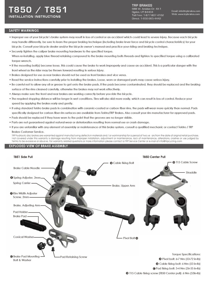 TRP T850 installation instructions