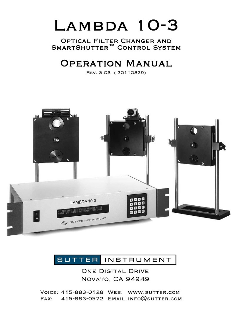 Sutter Instrument LB10-3 Operation manual