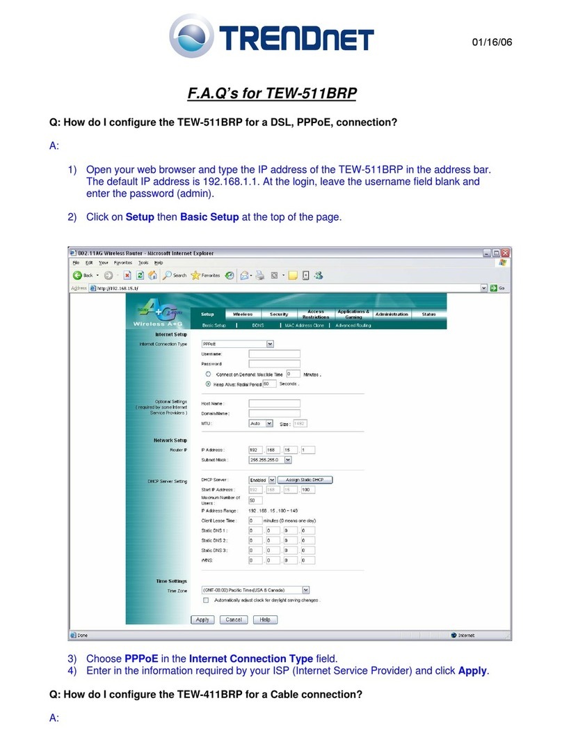 TRENDnet TEW-511BRP Faq TRENDnet TEW-511BRP Faq