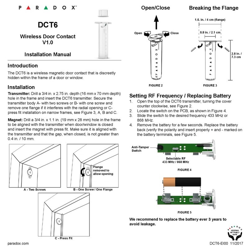 Paradox DCT6 installation manual