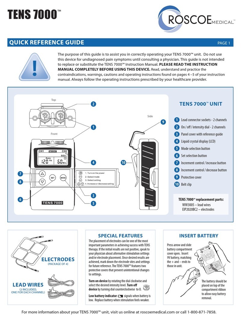 Roscoe Medical TENS 7000 Quick reference guide