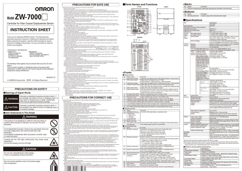 Omron ZW-7000 Series instruction sheet