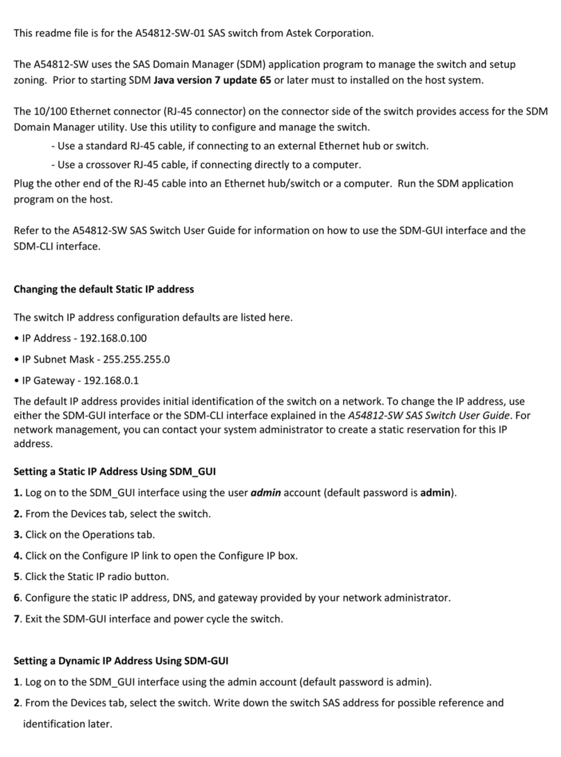 ASTEK A54812-SW-01 Instruction sheet