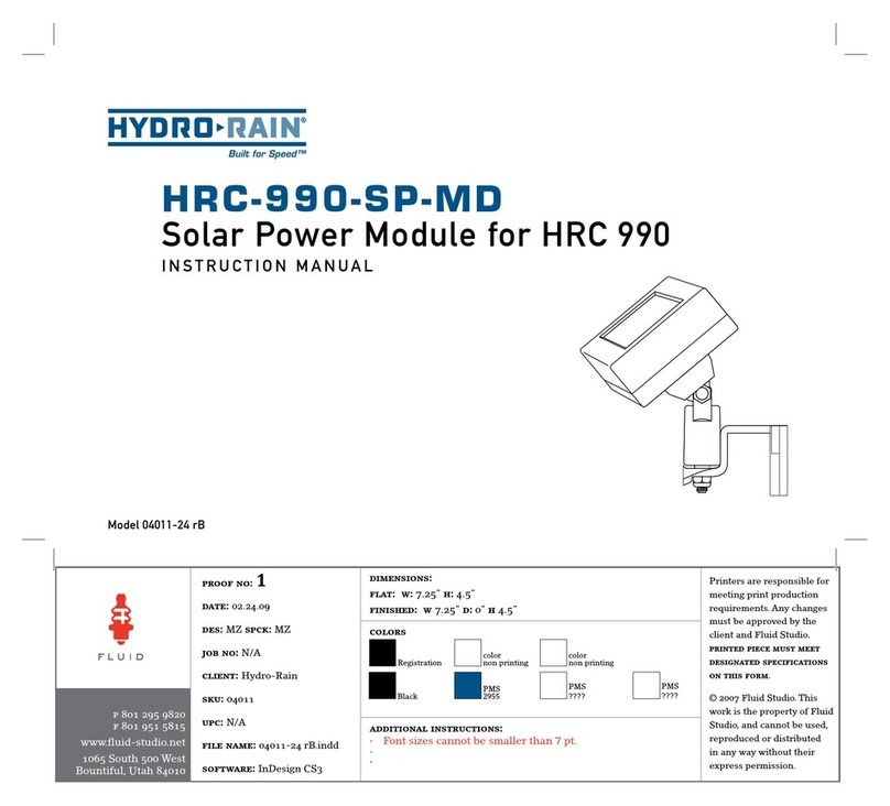 HYDRO-RAIN HRC-990-SP-MD instruction manual