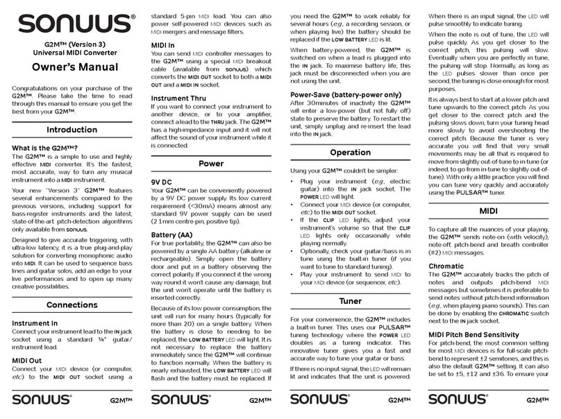 Sonuus G2M User manual