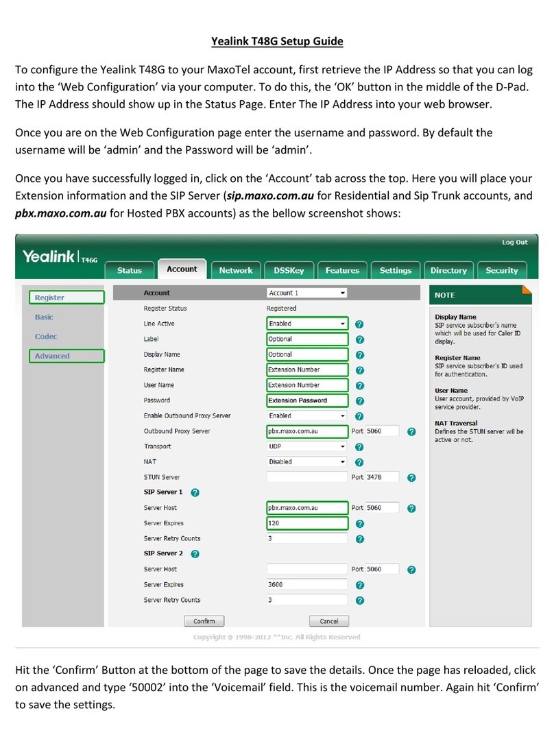 Yealink T48G User manual