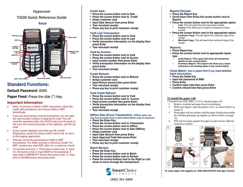 Hypercom T4220 PEDPack User manual