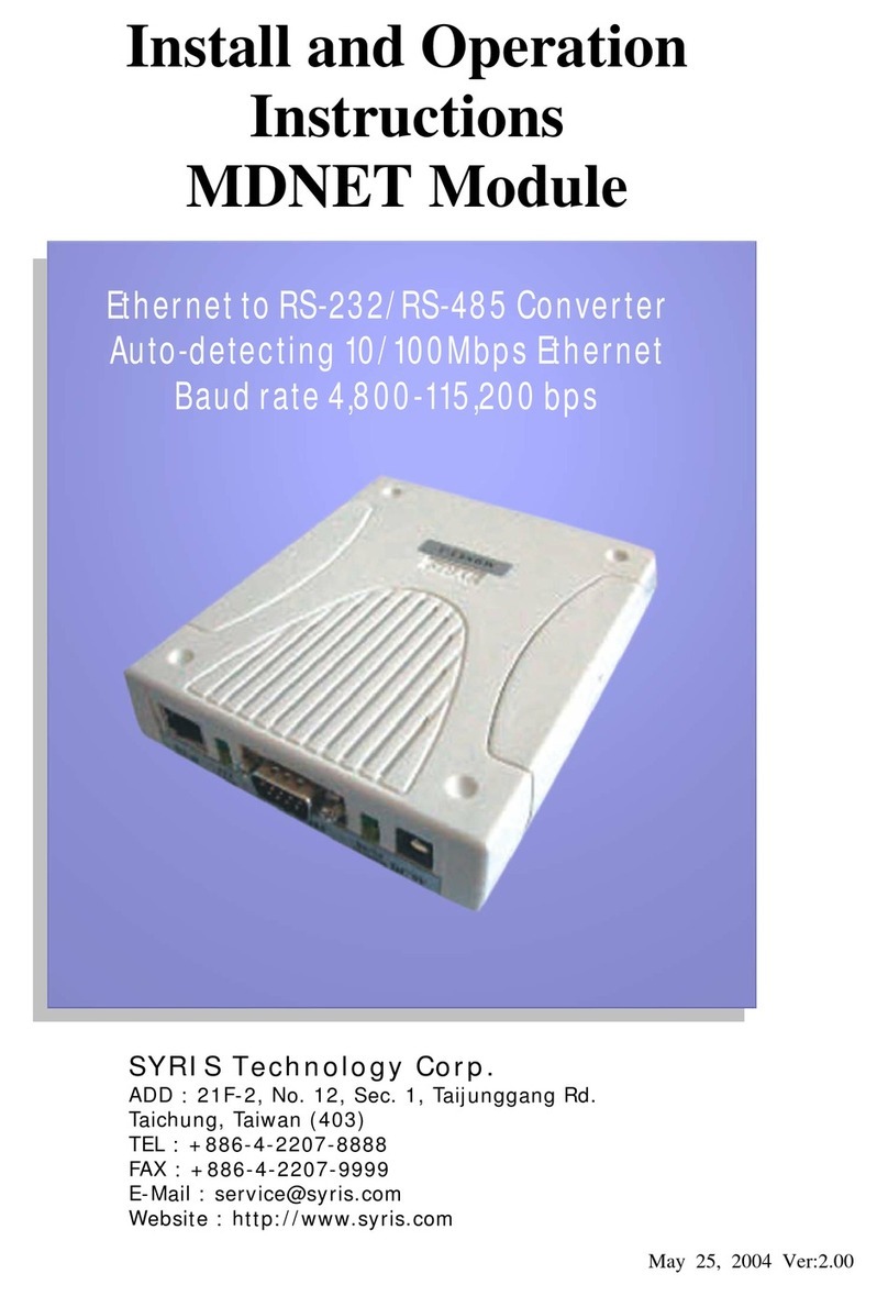 SYRUS MDNET Install and operation instructions