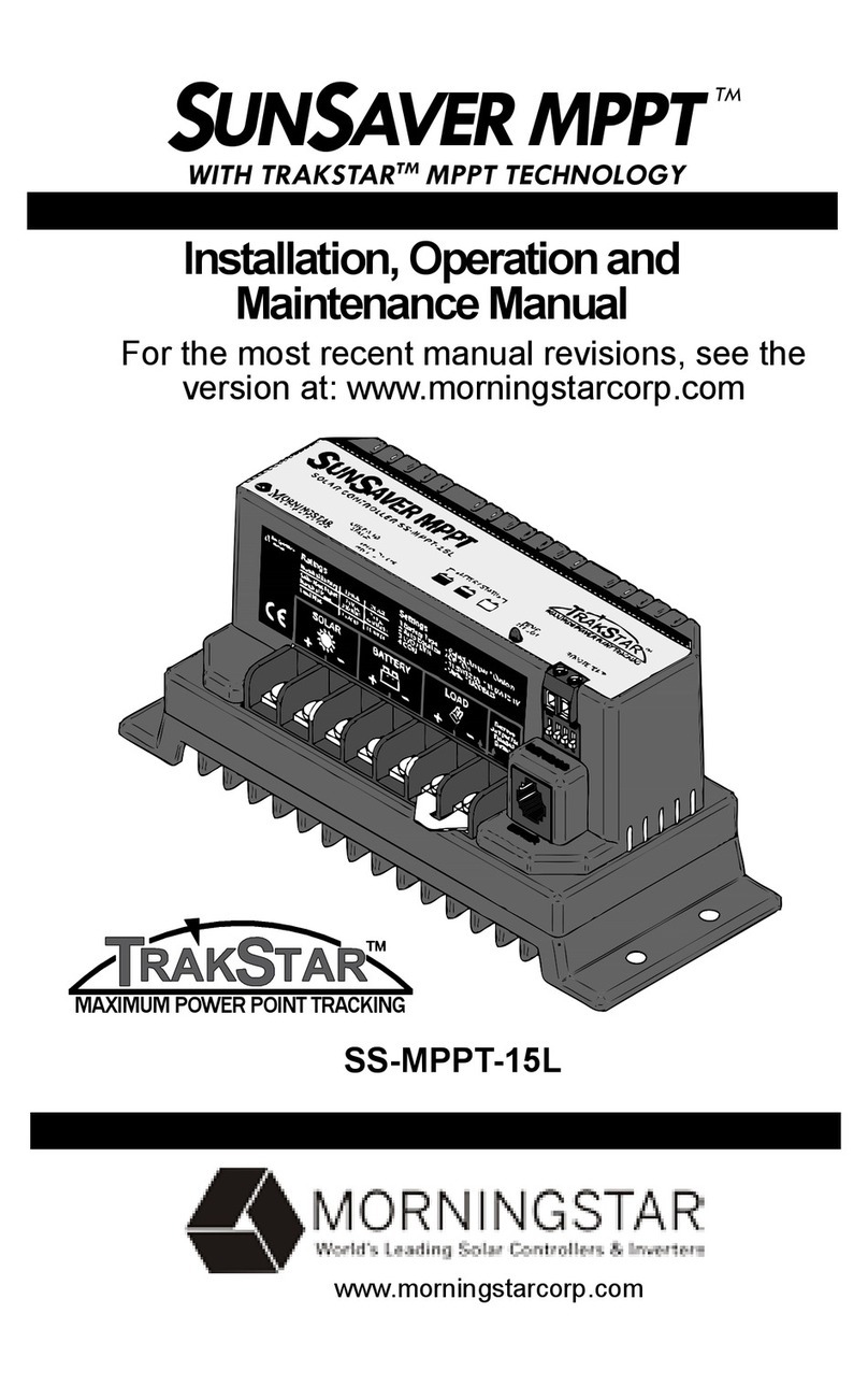 Morningstar SUNSAVER MPPT SS-MPPT-15L Installation, operation and maintenance manual