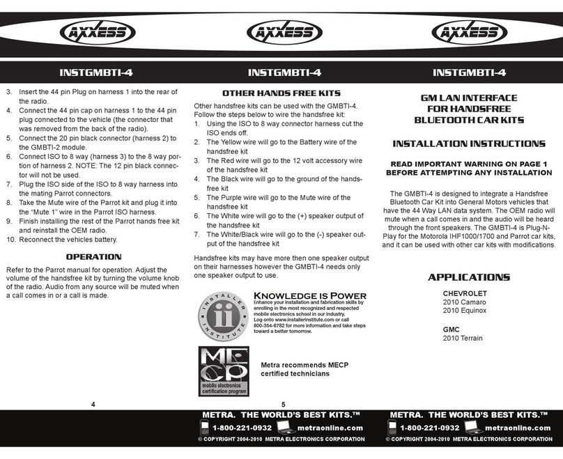 Axxess INSTGMBTI-4 User manual Axxess INSTGMBTI-4 User manual