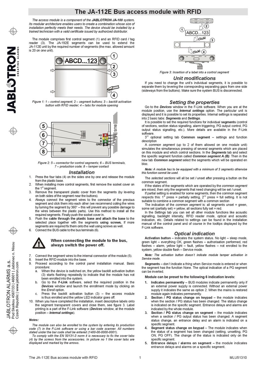 jablotron JA-112E User manual