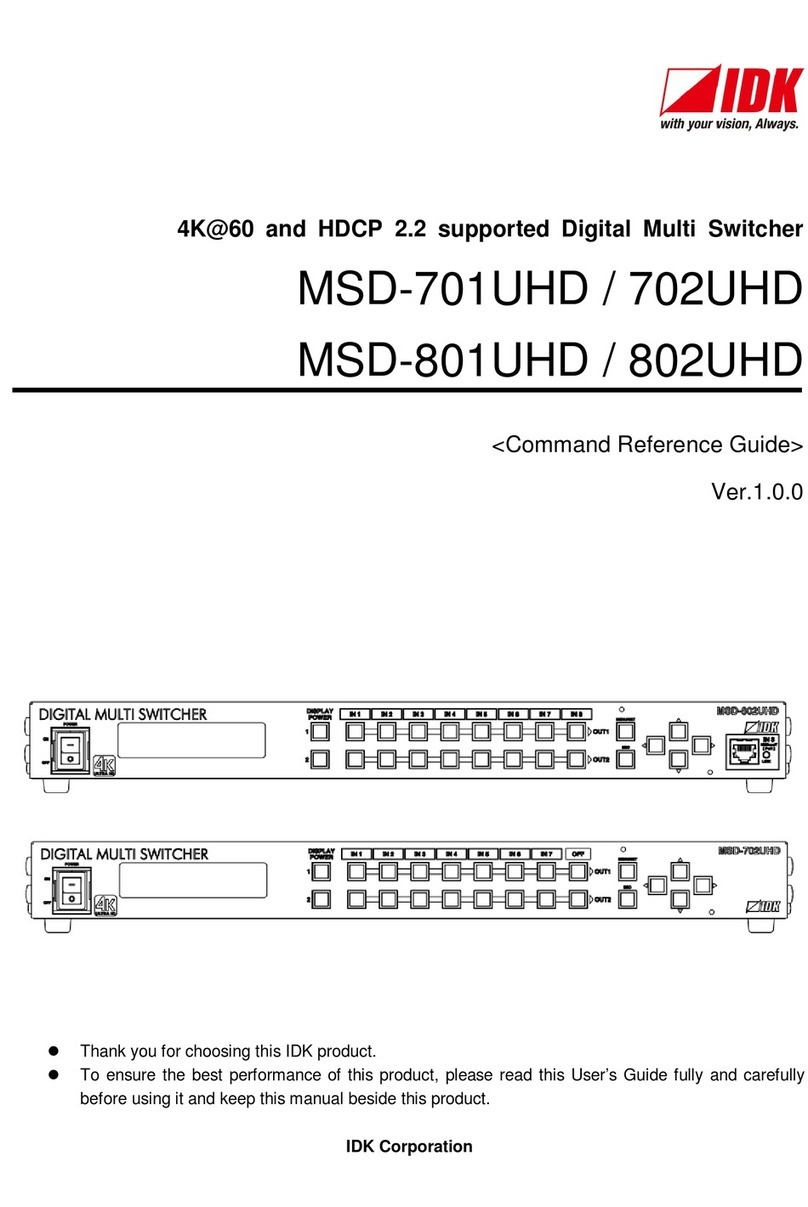 IDK MSD-701UHD Command reference guide